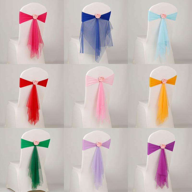 Chair Sash Organza - 1 Pcs Organza Chair Sashes Flower