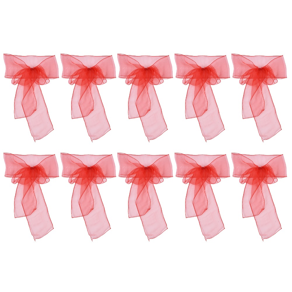 10Pcs Blue, red, yellow, purpl - Chair Sash Organza review and price