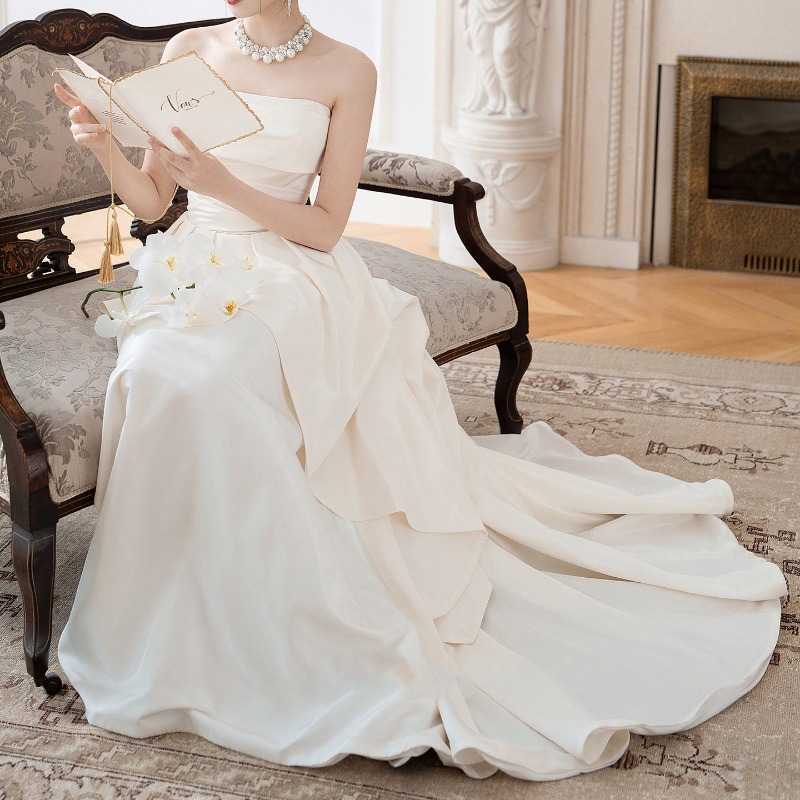 French Strapless Bride Engagem - Wedding Led review and price