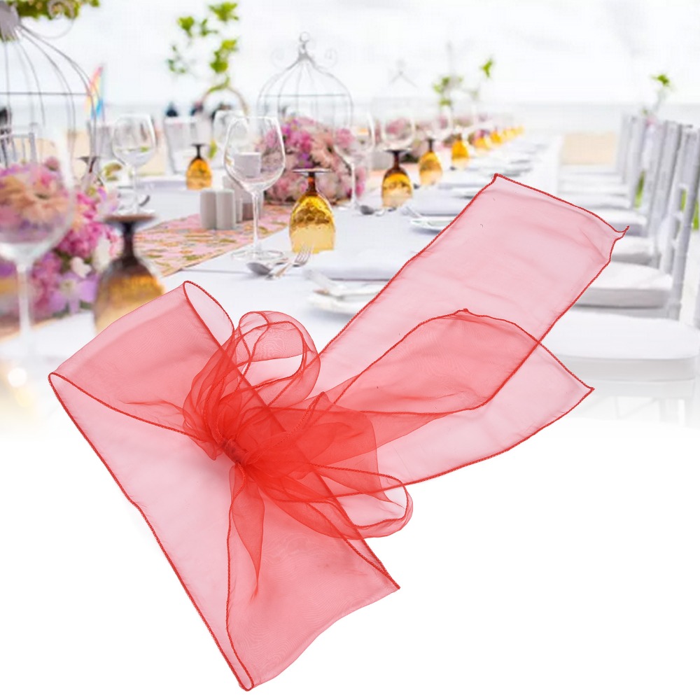 10Pcs Blue, red, yellow, purpl - Chair Sash Organza review and price