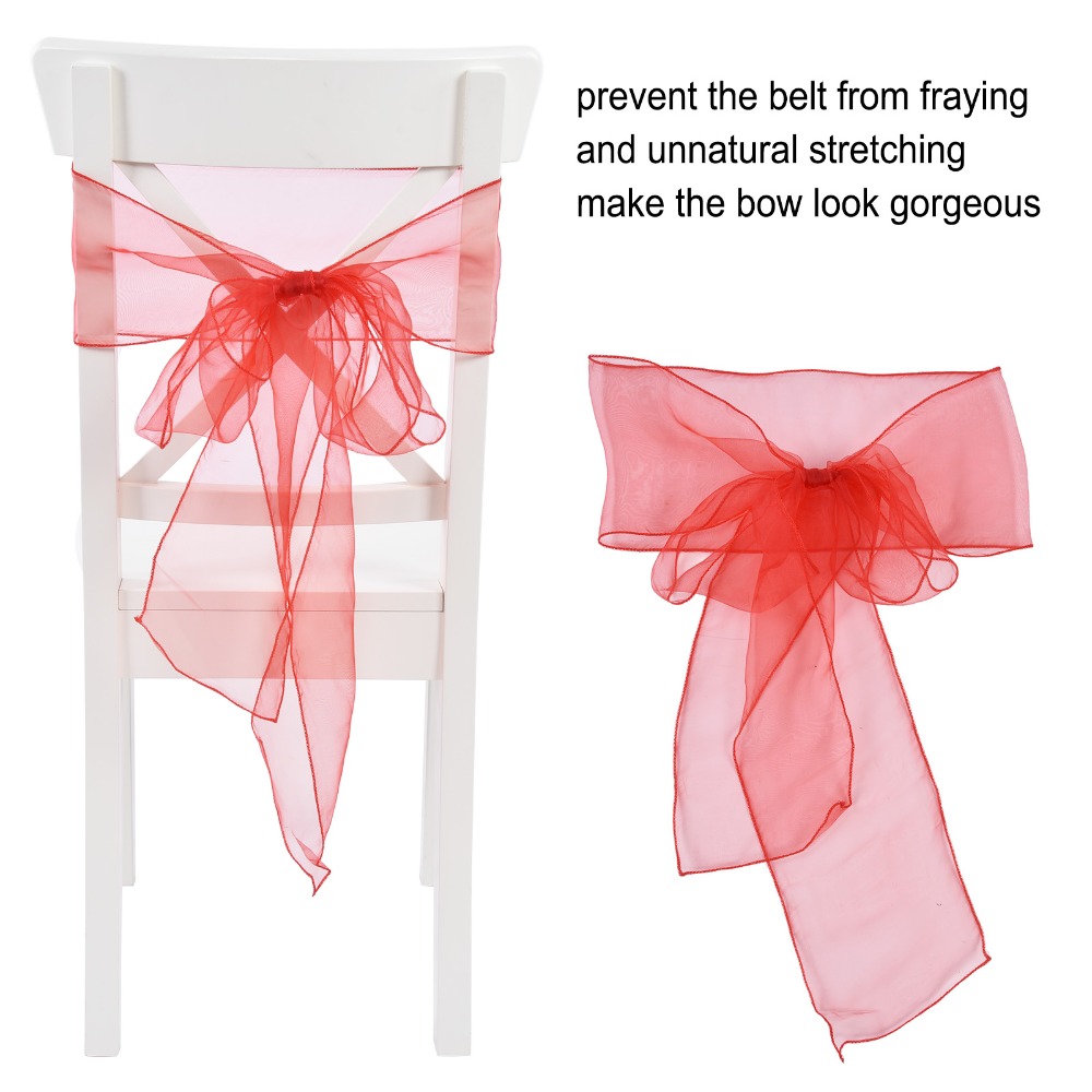 10Pcs Blue, red, yellow, purpl - Chair Sash Organza review and price